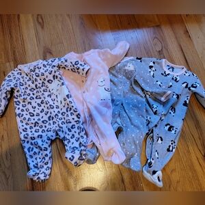 Bundle Lot of Fleece Footie Sleeper Pajamas